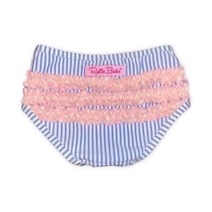 Ruffle Butts 18-24 Months Swim Bottoms Stripe Blue Pink Ruffle